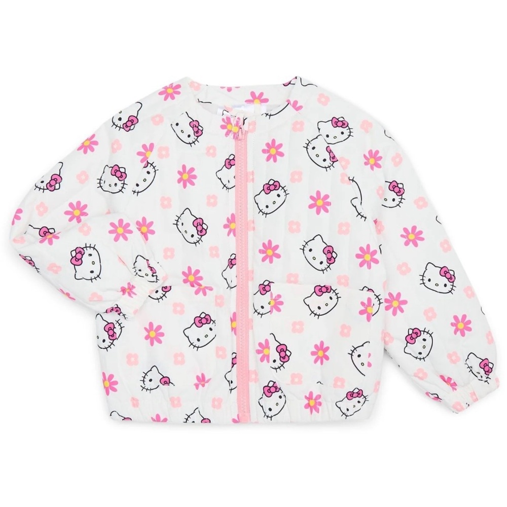 Hello Kitty Floral Print Toddler Girls Quilted Jacket - 5T